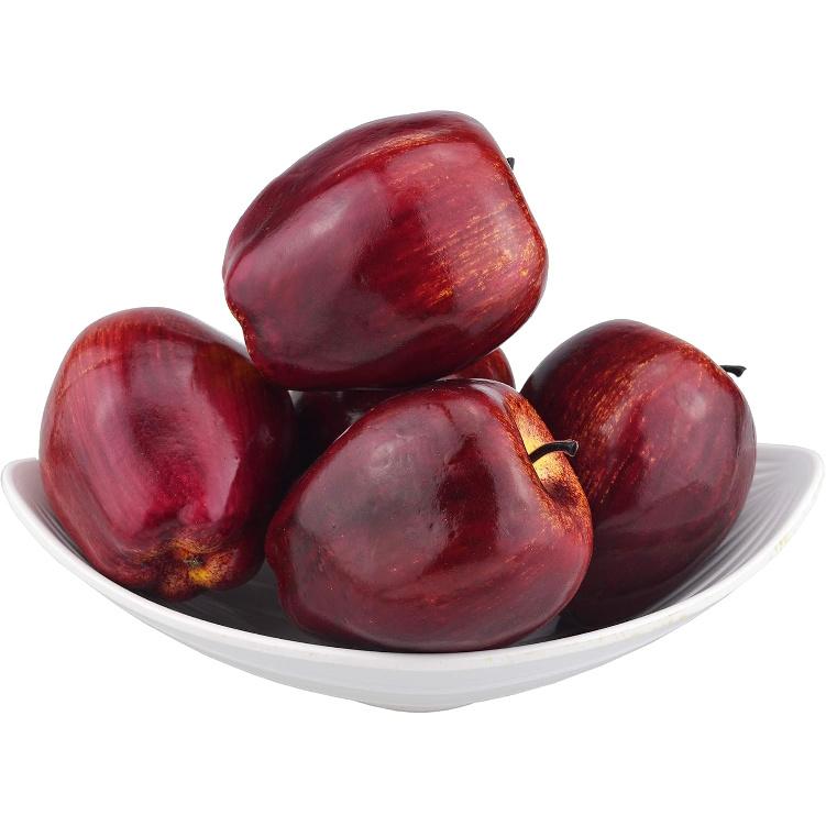 JEDFORE Fake Dark Red Apple Simulation Artificial Lifelike Plastic Red Delicious Apples Set Fake Fruit for Home House Kitchen Wedding Party