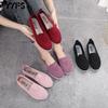 2024 Craft Cloth Shoes for Women Shallow Mouth Slip-on Square Mouth Shoes Comfortable and Light