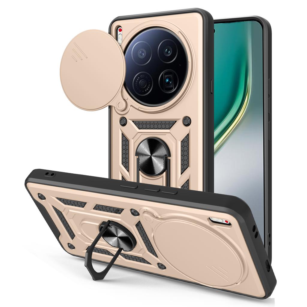 For TECNO Camon 40 Premier 5G Case with Slide Camera Lid PC+TPU Kickstand Phone Cover