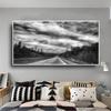 Nordic Forest Black and White Highway Posters and Prints Landscape Canvas Painting Scandinavian Wall Art Picture for Living Room