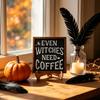 Holiday Atmosphere Home Decor Halloween Wooden Coffee Photo Frame, Retro Distressed Sign for Decorative Holder Countertop Decor, Rustic Autumn