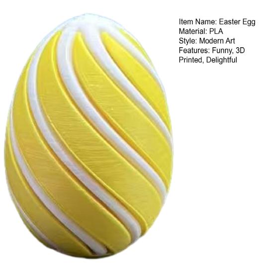 3D Printed Spiral Easter Egg Anxiety Relief Sensory Fidget Toy Pass Through Easter Egg for Adults Easter Basket Stuffers Party Favors