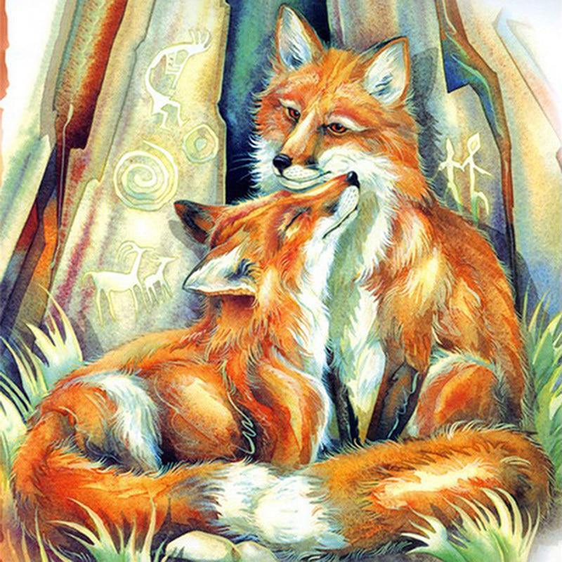 Full 5D Diy Diamond Painting Cartoon Animal Fox Mosaic Embroidery Cross Stitch Home Decor Handmade