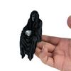 Grim Reaper Statue Halloween Long Robe Sitting Skeleton Figurine Gothic Tabletop Ornament for Home Garden Desktop Bookshelf Decor