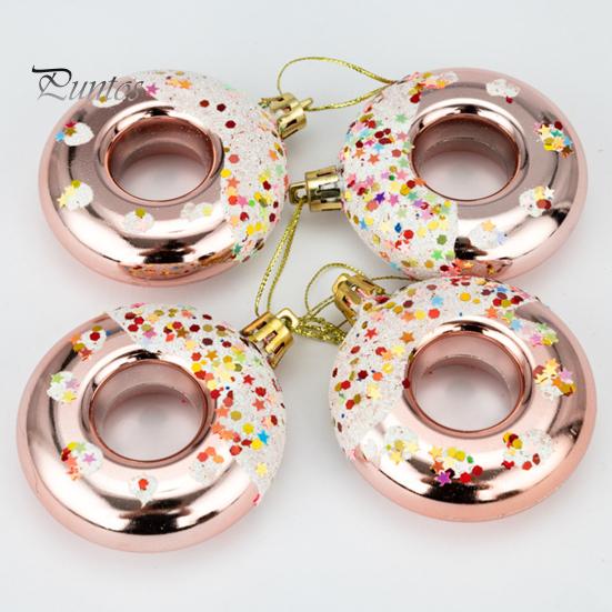 4 шт. рождественские украшения, подвески в виде пончиков, подвесные украшения для рождественской елки, реквизит для вечеринки, подвеска, домашний декор