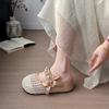 Flat Bottom Bag Head Breathable Mesh Fashionable Versatile Women's Drag Summer Niche Hollow One Word with Half Slippers