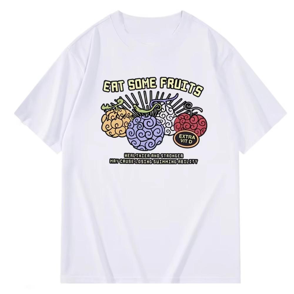 Summer New Anime One Piece Nika Fruit Graphic T Shirts Unisexs Clothing 2026 New Cotton Loose Casual Unisex Short Sleeved Tee