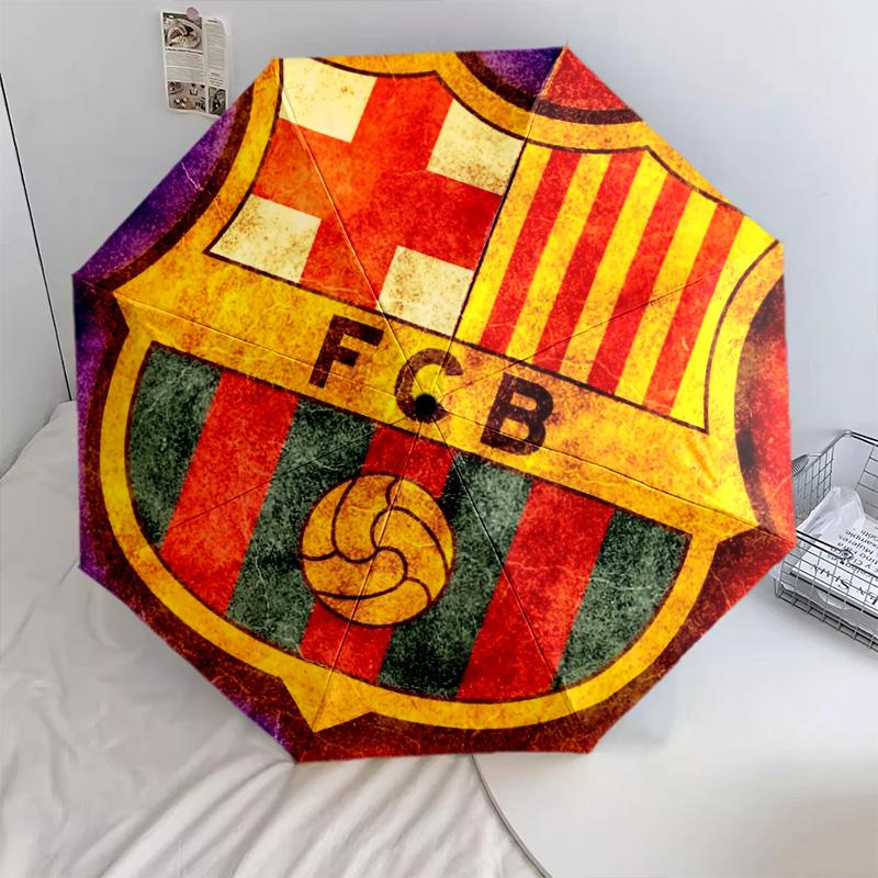 Узор FC Barcelona, автоматический складной зонт, портативная и складная конструкция, 8 спиц, рождественский или день рождения подарок.