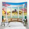 Скандинавский 3D гобелен с имитацией окна, пейзажа, настенное художественное украшение, занавеска, гобелен, эстетика комнаты, украшения дома