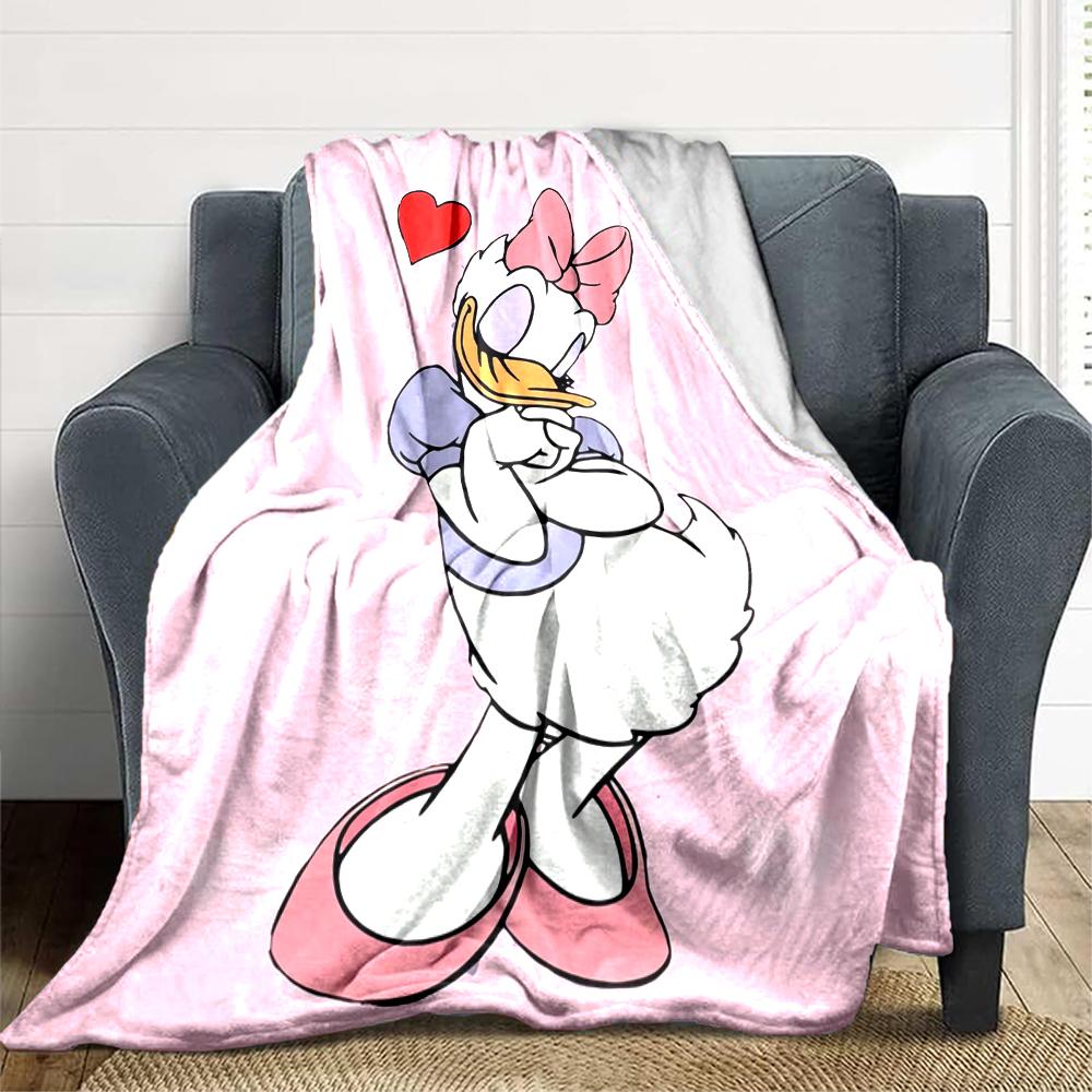 1Pc Daisy Duck Romance Blanket Soft And Comfortable Casual Warm Camping Travel Christmas Halloween Xmas Gift M924325