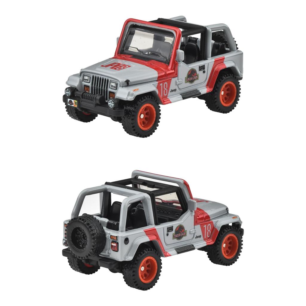 Hot Wheels HXD63 Pop Culture 10 Vehicle Diecast Set Jurassic Park Jeep Party Wagon Porsche 911 F-14 Tour Bus Ages 3 Plus