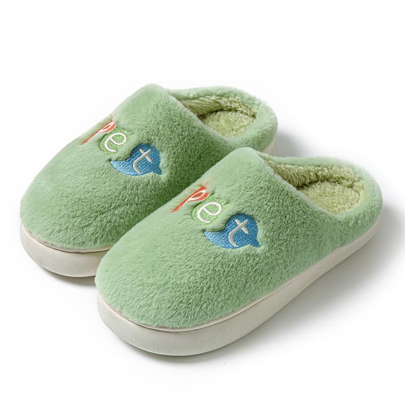 Женские хлопковые тапочки на осень и зиму, простая толстая подошва с плюшевой изоляцией, домашняя обувь для пар, мохнатые тапочки для мужчин