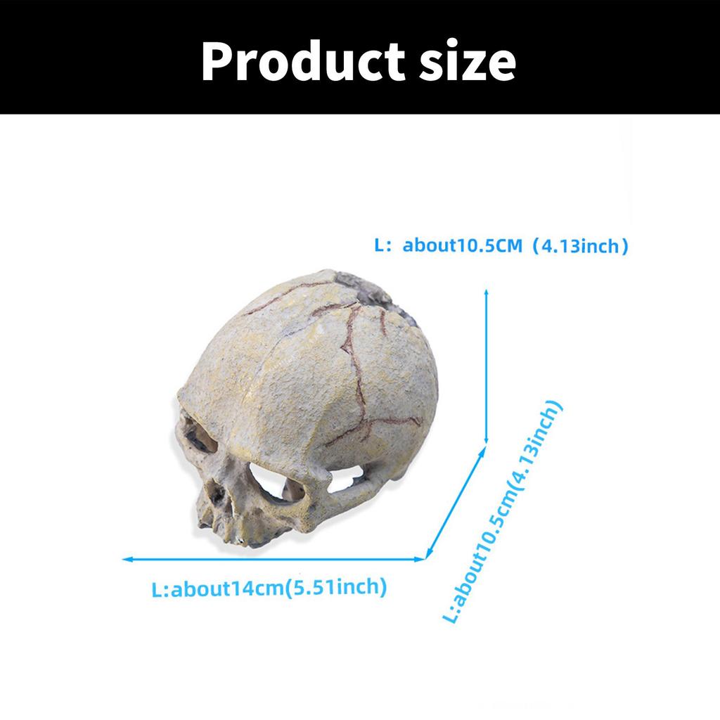 Смола Фигурка Черепа Укрытия и Пещеры для Рептилий Аксессуары для Аквариума Террариума для Леопардового Геккона Бородатой Агамы Шарового Питона