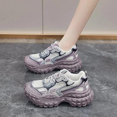2024 Лето Новые высококачественные женские туфли из вулканизированной дышащей сетки Повседневные универсальные женские туфли на шнуровке Кроссовки