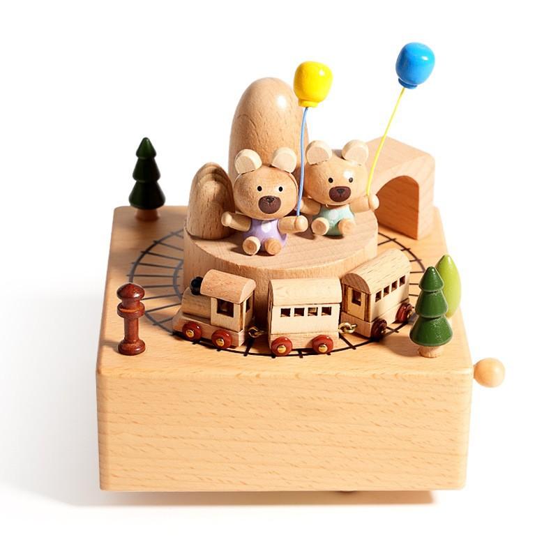 Деревянное колесо обозрения музыкальная шкатулка Рождественский троянский конь ручная погремушка Ручная работа музыкальная шкатулка поделки креативное украшение игрушки