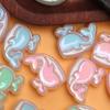 5 шт. модные УФ-блестящие двухцветные односторонние падающие масляные бусины в виде дельфина DIY ювелирные аксессуары