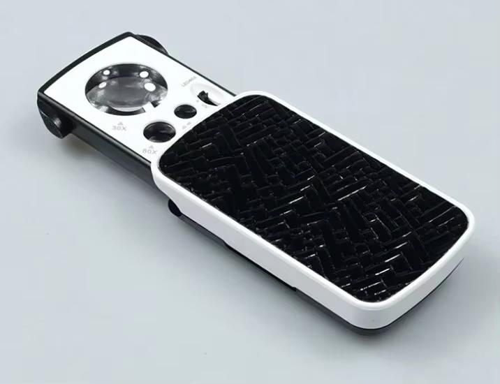 Выдвижная лупа для ювелирных изделий 30X 60X 90X светодиодная подсветка для глаз мини портативная лупа с УФ-светом для ювелирных изделий