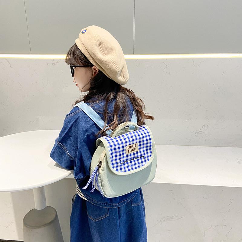 Attractive Checked Design Kids Backpack For School And Outdoor Activities Lightweight
