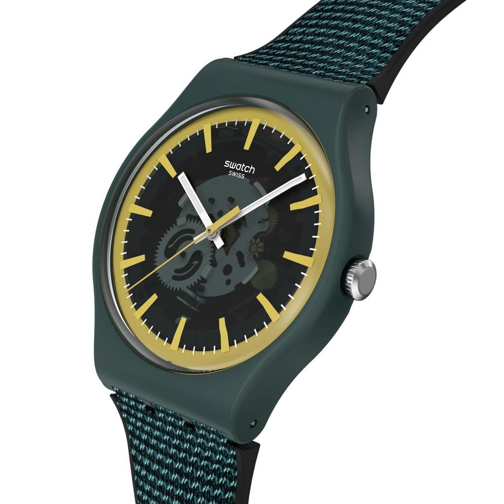 Swatch НОВЫЕ GENT БИОСЫРЬЕ ИДЕАЛЬНО ЗЕЛЕНЫЕ PAY Зеленые наручные часы, SO29G112-6000, Унисекс,