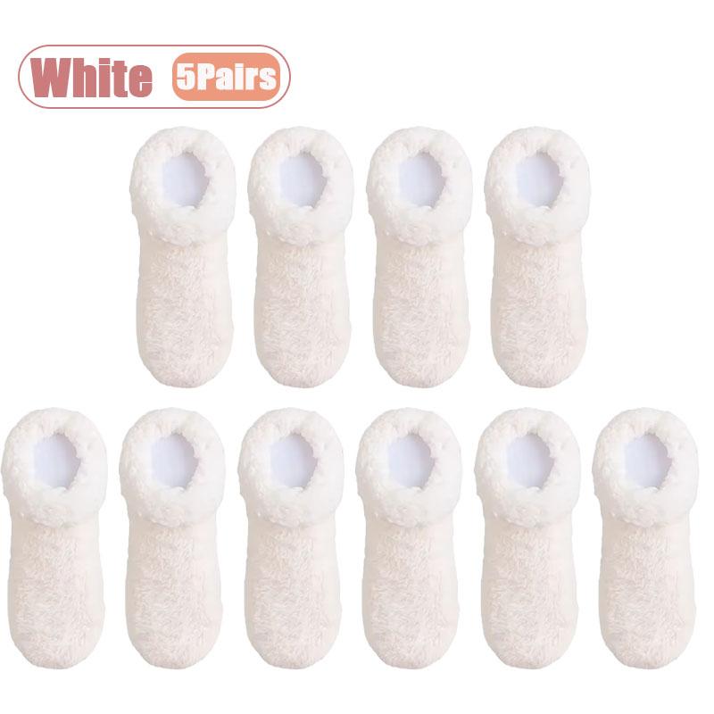 Xiaomi 1-10Pairs Floor Socks Winter Thick Fleece Lined Warm Non Slip Soft Plush Short for Women Home Sleep Lounge Relax Bedroom