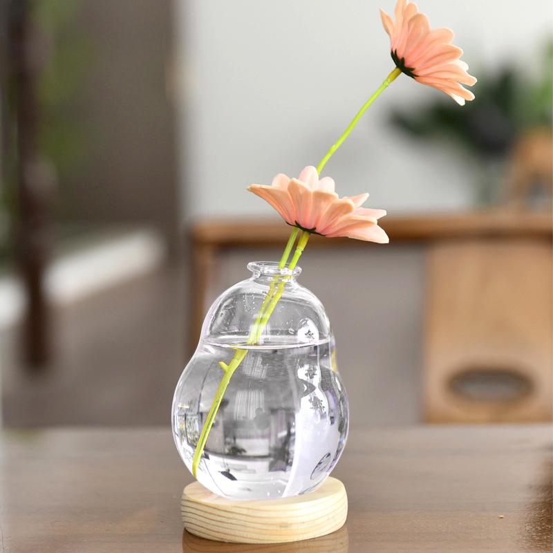 Creative New Bubble Vase Hydroponic Glass Vase Transparent Pink Flower Arrangement Table Decoration Aromatherapy Bottle Ornament