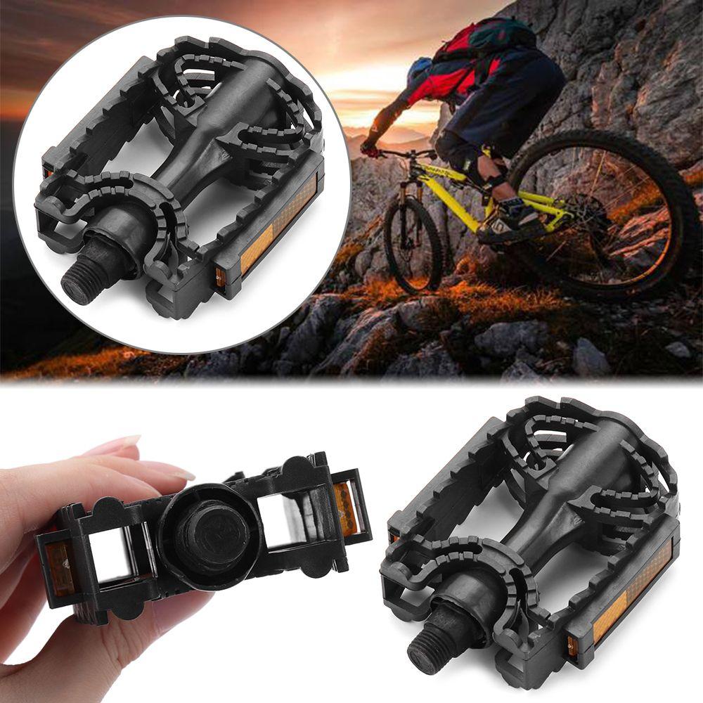 1 Pair Cycling Reflective 14mm/12mm MTB Bicycle Pedals Platform Pedal Mountain Bike Pedal Flats