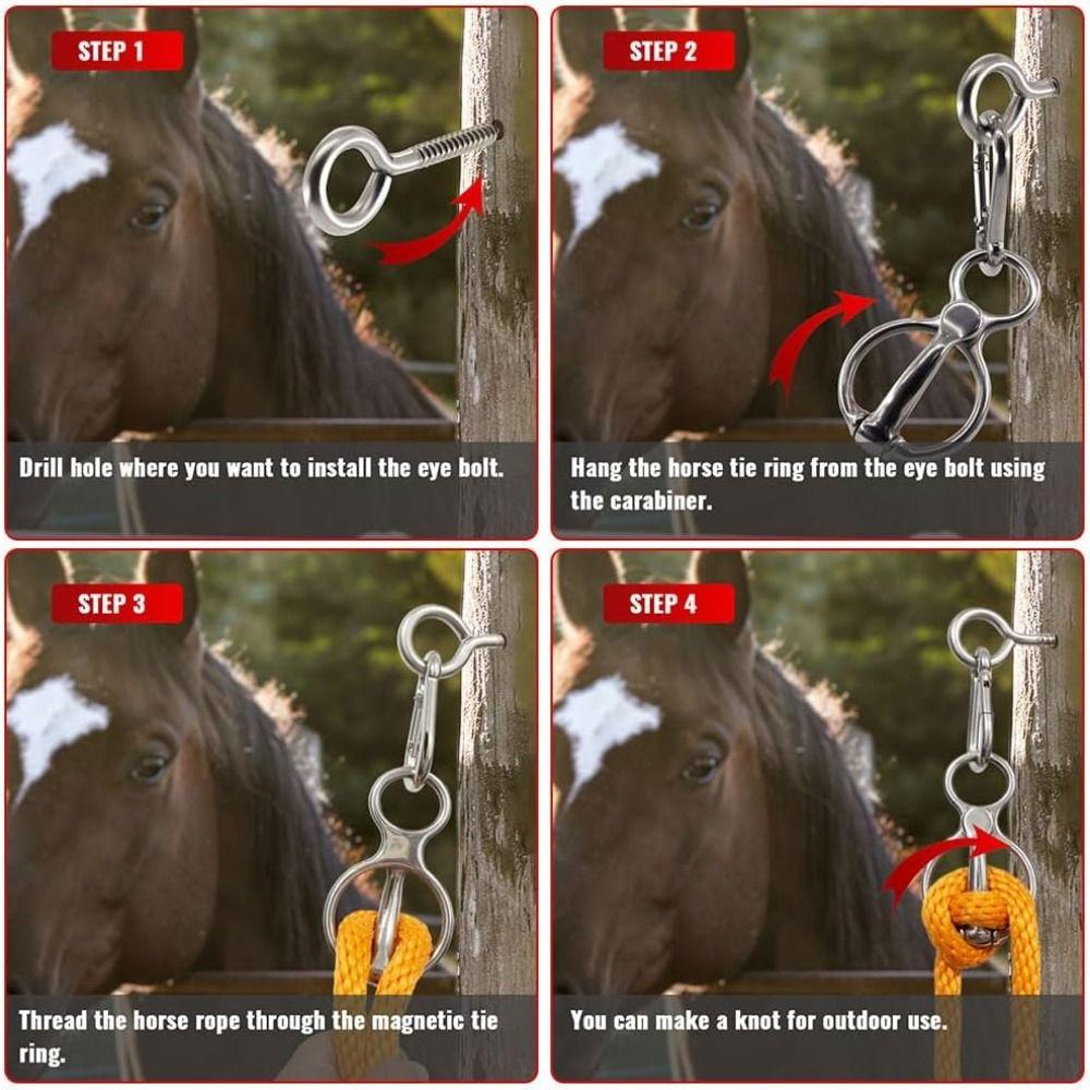 Stainless Steel Horse Trailer Ties Quick Snap Horse Rigging Equipment Tie Horse Buckle Tack Needs