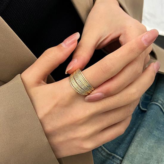 Yousheng женские открытые серьги-кольца, регулируемые многослойные однотонные широкие гальванизированные полированные сплавовые женские кольца для выпускного вечера, повседневные украшения для ушей