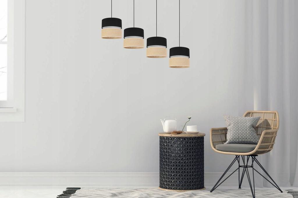 Pendant lamp, ceiling chandelier, lampshade 20CM, black