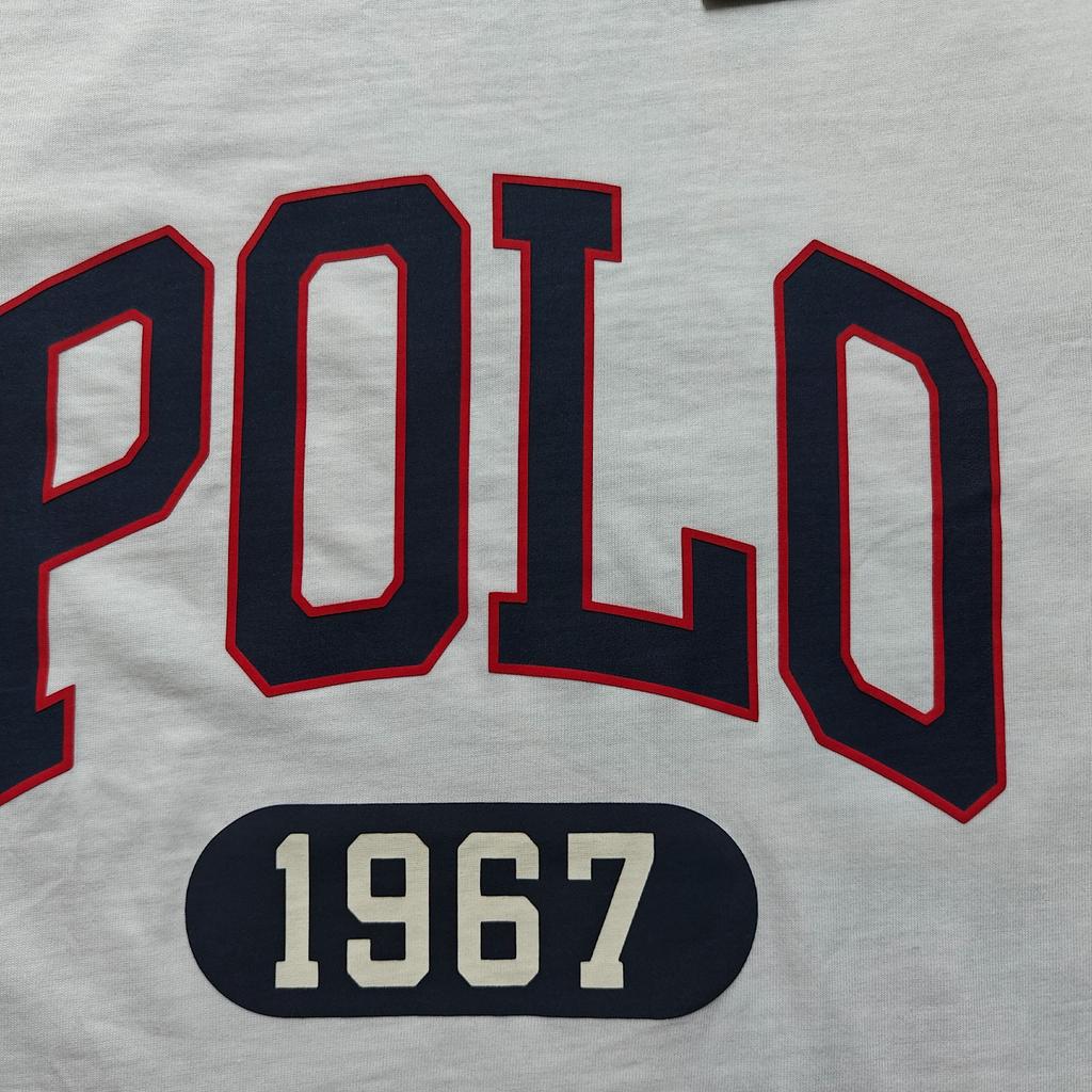 Polo Ralph Lauren Logo Letter And Number Print Crew Neck Short Sleeve T-Shirt Men Tops White 710796090-002