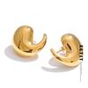 316L Stainless Steel Comma Water Drop Fashion Daily Stud Earrings Water Resistant Texture Polished Attractive Jewelry 2025