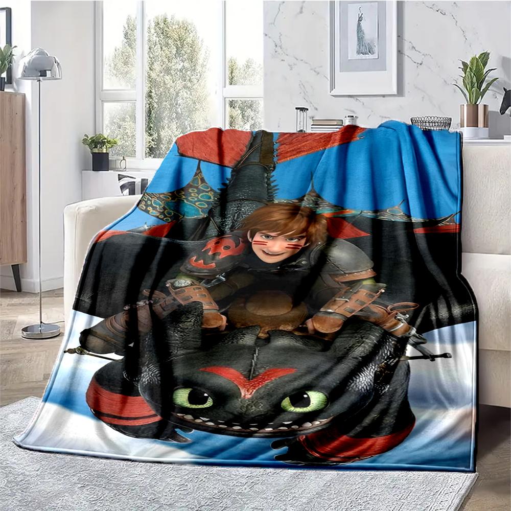 Dragon Theme Printed Blanket - Perfect for Couch, Bed, Travel & Outdoor Use | Machine Washable, Cozy & Durable.
