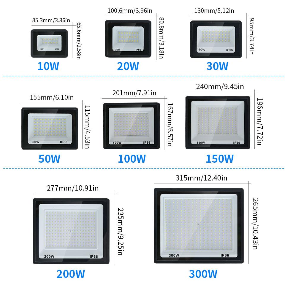 LED Flood Light 10W 20W 30W 50W 100W 150W 200W 300W Reflector Outdoor Spotlight Street Light Led Exterior Wall Lamp For Garden