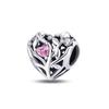 New925 Silver Family Heart-Shaped Bead Boy Girl Pendant Suitable For European Original Bracelet DIY Accessories ExquisiteJewelry