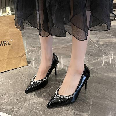 Мода 2025 Женский Летний Новый Стиль Дизайнер Бренда Искусственная Кожа Мода Высокие Каблуки Уличные Слипоны Вечеринка Шоппинг Женская Обувь Низкий Верх