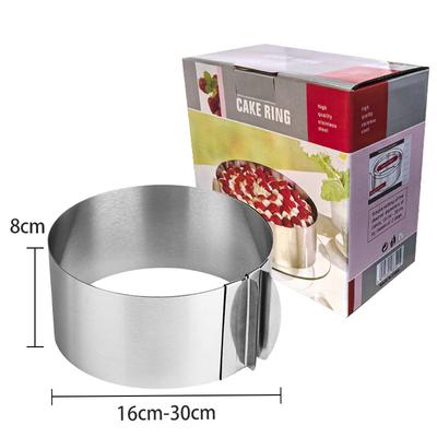 Круглая регулируемая форма для торта из нержавеющей стали, выдвижное кольцо для муссового торта, легко снимаемое кольцо для выпечки