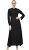 Women's Mandarin Collar Black Jilbab Dress With Pockets Full Sleeve-10