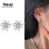 Серьги-пусеты Higu Snowflake с цирконом - Игла из серебра S925, Простые и элегантные женские рождественские украшения