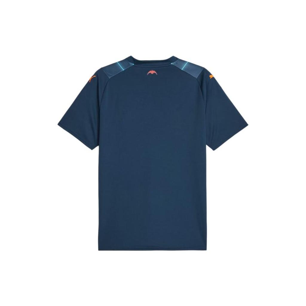 Puma Футболка с коротким рукавом и полосатым логотипом, V-образным вырезом, женские топы, цвет Ocean-Blue 770301-06