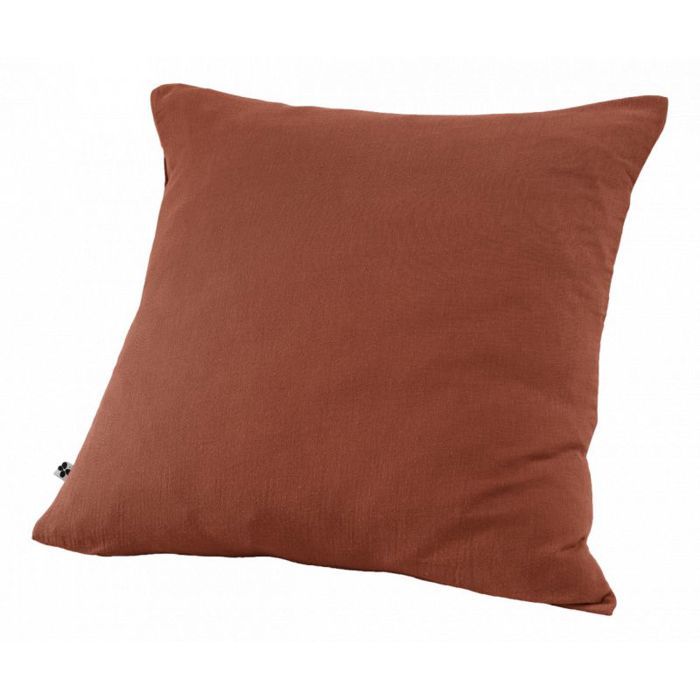 Taie d'oreiller "Gaïa" 60 x 60 cm & 50 x 70 cm "Gaze de Coton" - Gaïa Terracotta - 60 x 60 cm - Gaia Terracotta -