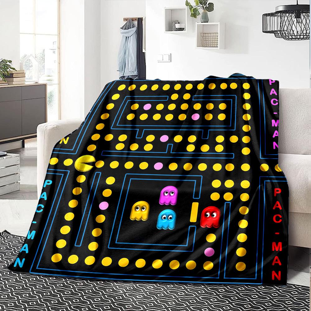 1pc Pacman Adventure flannel Blanket for Super Soft Cute Comfort Blanket for Travel Bedding Couch Sofa Blanket Y73056
