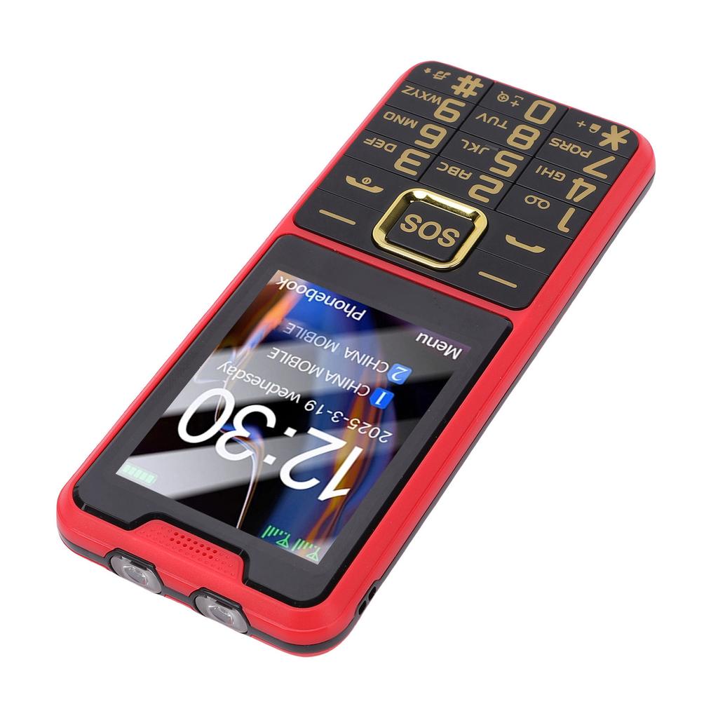 Кнопочный телефон 4G LTE разблокированный с кнопкой SOS 2500 мАч Dual SIM MP3 Звонки SMS Функции Интернет Красный