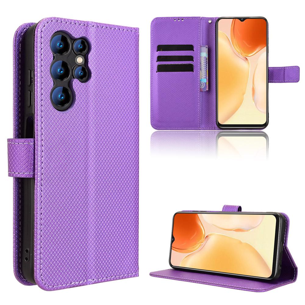 Для Oukitel C61 Pro/Oukitel C61 Кожаный чехол-кошелек с ремешком Текстура бриллианта Чехол для телефона