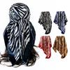 Multi-use Satin Square Scarf Stripe Print Silk Scarves Luxury Headscarf Women's Accessory