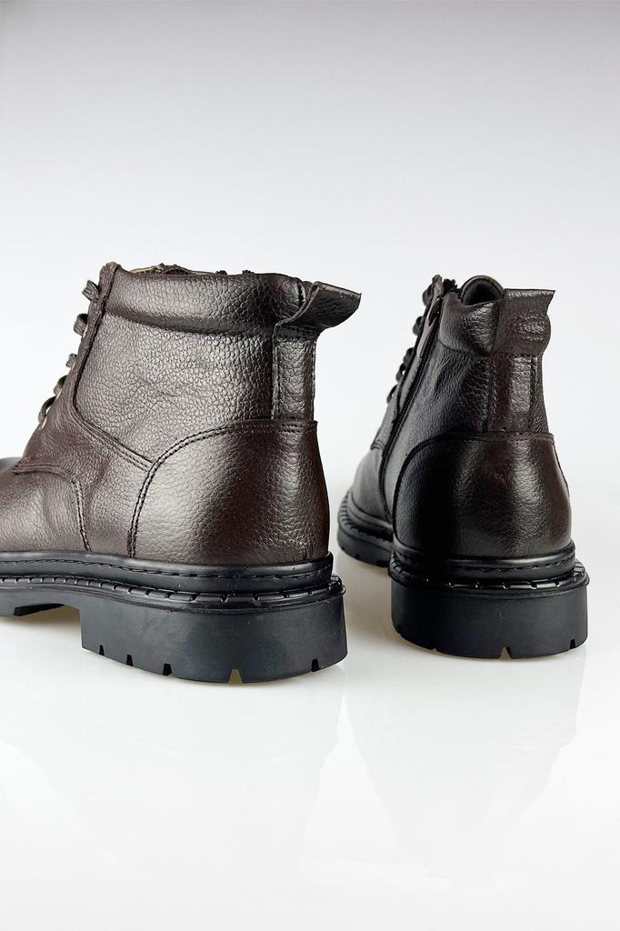 Мужские модные ботинки из натуральной кожи на тонком каблуке, кожаные ботинки, черные морозостойкие зимние ботинки на молнии, обувь