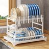 1pc Dish Drying Rack For Kitchen Counter Over The Sink, Detachable Larger Capacity 2-Tier Dish Drying Rack Drainboard Set With Double-Layer Bowl Rack