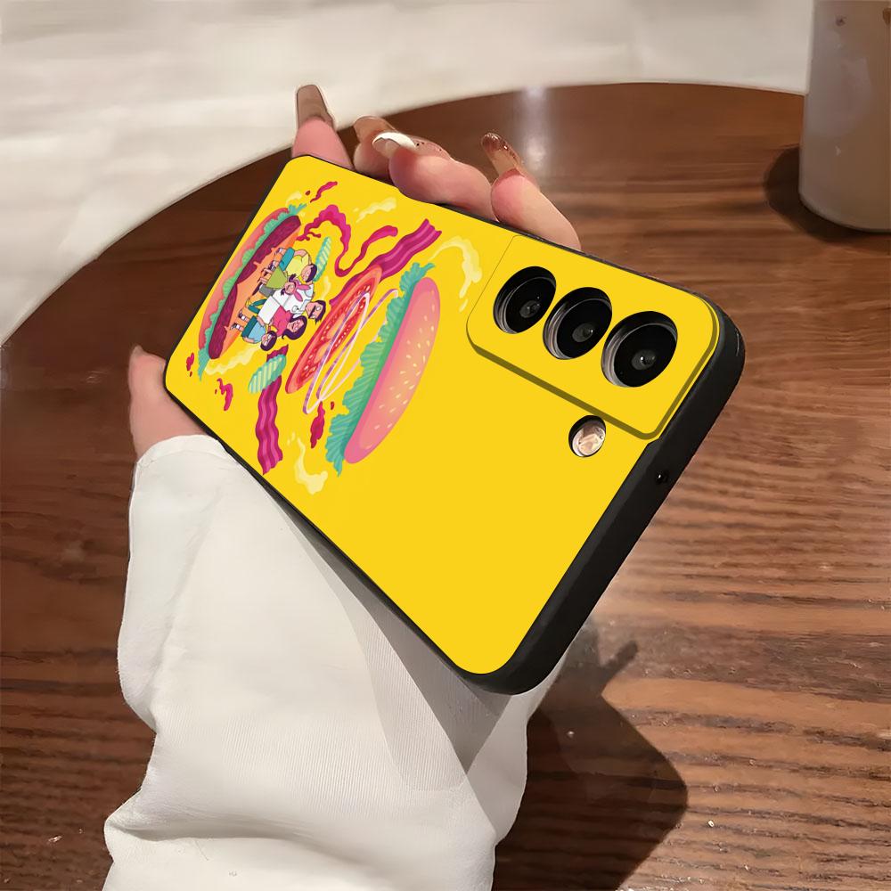 Чехол для телефона B-Bobs B-Burgers для Samsung S26 S25 S24 FE S23 S22 S21 Plus S20 Ultra Note20Ultra Черный Мягкий