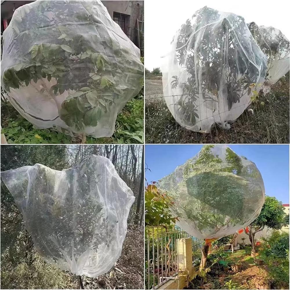 Drawstring Plant Cover Bags Mesh Garden Netting Reusable Fruit Insect Netting  Garden Tools KTY