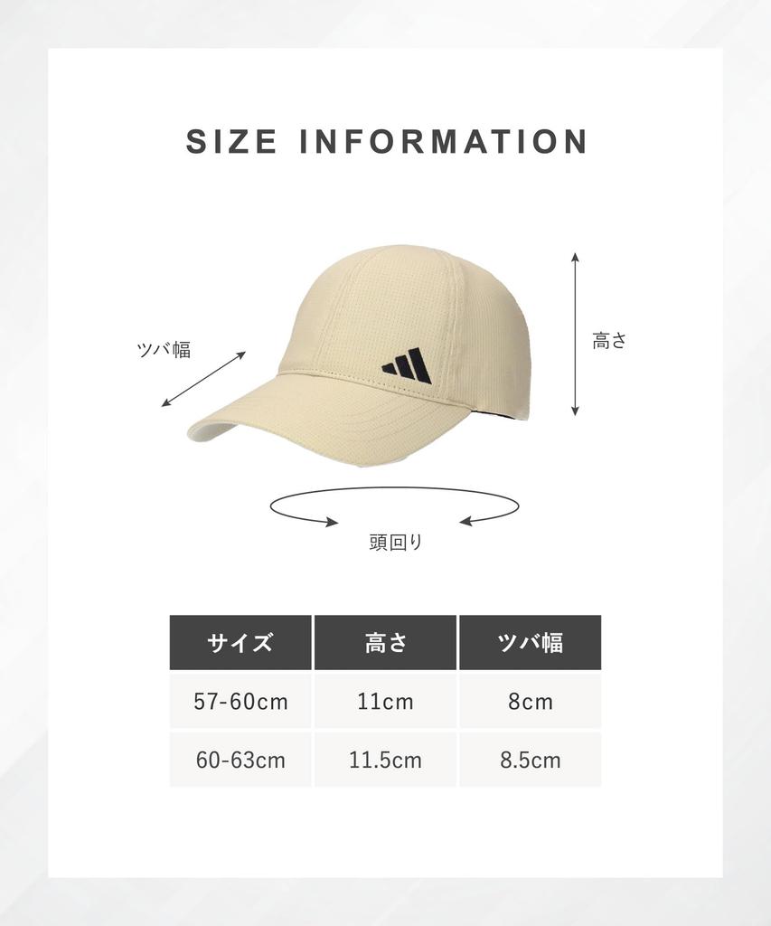 Adidas Cap UV Cut Women's Men's 57-60cm Black/White