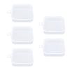 5Pcs Makeup Puff Box Transparent ABS Plastic Clear Square Jewellery Storage Case for Earring